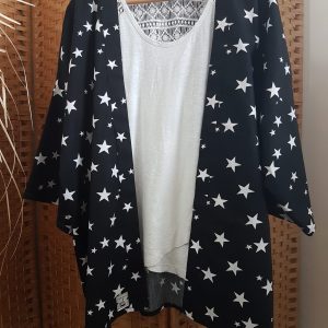Collection – KIMONOS – ETOILES NOIR & BLANC –
