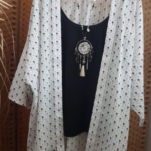 Collection – KIMONOS – FLAMANDS ROSES NOIRS-