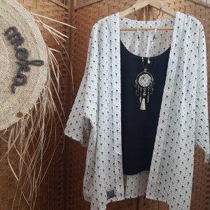 Collection – KIMONOS – FLAMANDS ROSES NOIRS-