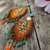 Comme un air de PAON - Boucles d 'oreilles PAON -ORANGE - CHIC ELEGANTE & RAFFINEE- ATELIERDEMOKA