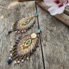 Comme un air de PAON - Boucles d 'oreilles PAON - CHIC ELEGANTE- ROSE PâLE - CHIC & RAFFINEE- ATELIERDEMOKA