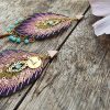 Comme un air de PAON - Boucles d 'oreilles PAON - CHIC ELEGANTE- ROSE PARME- CHIC & RAFFINEE- ATELIERDEMOKA