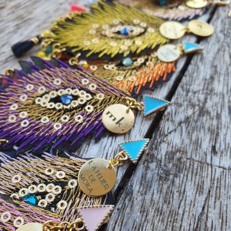 Comme un air de PAON - Boucles d'oreilles PAON - Multitudes de couleurs - Chic- élégante-raffinée et pièce unique