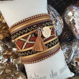 Manchettes / Bracelets - XL - Collection FETE - BRELOQUES A MESSAGES - indian style - by l'atelier de moka
