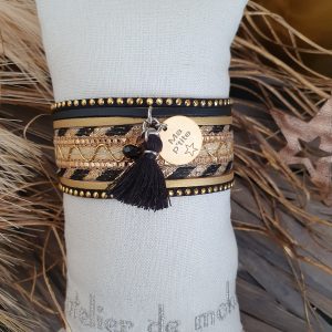 Manchettes / Bracelets - Médium- Collection FETE - BRELOQUES A MESSAGES - indian style - by l'atelier de moka