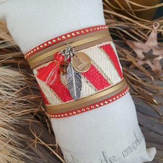 Manchettes / Bracelets - XL - Collection FETE - BRELOQUES A MESSAGES - indian style - by l'atelier de moka
