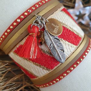 Manchettes / Bracelets - XL - Collection FETE - BRELOQUES A MESSAGES - indian style - by l'atelier de moka