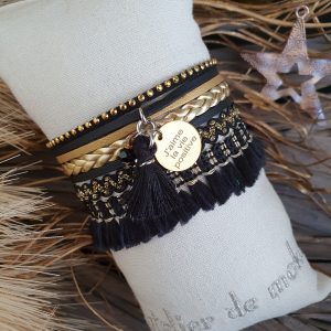 Manchettes / Bracelets - Médium -MESSAGE - Collection FETE - BRELOQUES A MESSAGES - indian style - by l'atelier de moka