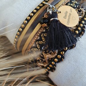 Manchettes / Bracelets - Médium- Collection FETE - BRELOQUES A MESSAGES - indian style - by l'atelier de moka