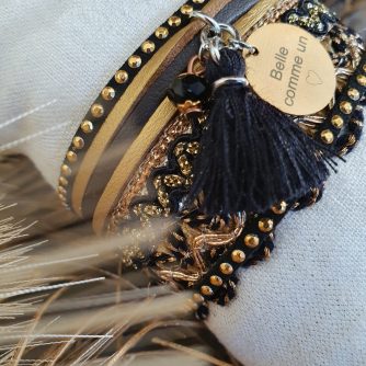 Manchettes / Bracelets - Médium- Collection FETE - BRELOQUES A MESSAGES - indian style - by l'atelier de moka