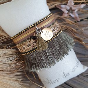 Manchettes / Bracelets - Médium- Collection FETE - BRELOQUE A MESSAGE - indian style - by l'atelier de moka