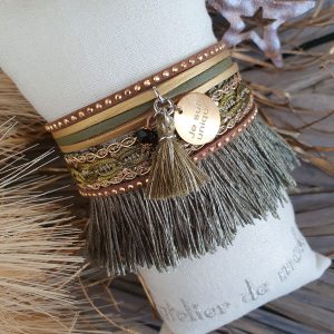 Manchettes / Bracelets - Médium- Collection FETE - BRELOQUES A MESSAGES - indian style - by l'atelier de moka