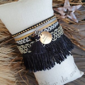 Manchettes / Bracelets - Médium- Collection FETE - BRELOQUES A MESSAGES - indian style - by l'atelier de moka