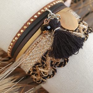 Manchettes / Bracelets - Médium- Collection FETE - BRELOQUE A MESSAGE - indian style - by l'atelier de moka