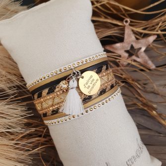 Manchettes / Bracelets - Médium- Collection FETE - BRELOQUE A MESSAGE - indian style - by l'atelier de moka