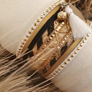 Manchettes / Bracelets - Médium- Collection FETE - BRELOQUE A MESSAGE - indian style - by l'atelier de moka