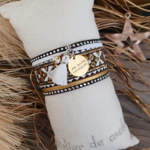 Manchettes / Bracelets - Médium- Collection FETE - BRELOQUE A MESSAGE - indian style - by l'atelier de moka