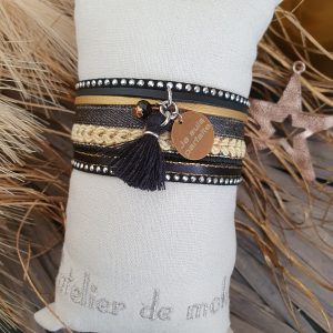Manchettes / Bracelets - Médium- Collection FETE - BRELOQUE A MESSAGE - indian style - by l'atelier de moka