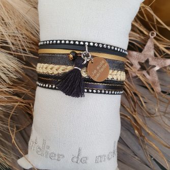 Manchettes / Bracelets - Médium- Collection FETE - BRELOQUE A MESSAGE - indian style - by l'atelier de moka