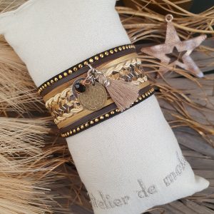 Manchettes / Bracelets - Médium- Collection FETE - BRELOQUE A MESSAGE - indian style - by l'atelier de moka