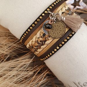 Manchettes / Bracelets - Médium- Collection FETE - BRELOQUE A MESSAGE - indian style - by l'atelier de moka