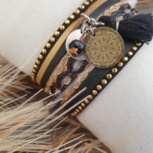 Manchettes / Bracelets - Médium- Collection FETE - BRELOQUE A MESSAGE - indian style - by l'atelier de moka