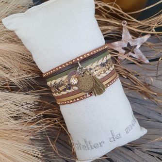 Manchettes / Bracelets - Médium- Collection FETE - BRELOQUE A MESSAGE - indian style - by l'atelier de moka