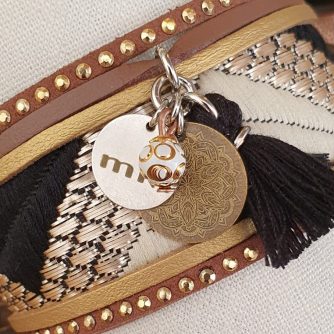 Manchettes / Bracelets - Médium- Collection FETE - BRELOQUE A MESSAGE - indian style - by l'atelier de moka