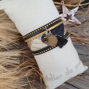 Manchettes / Bracelets - Médium- Collection FETE - BRELOQUE A MESSAGE - indian style - by l'atelier de moka