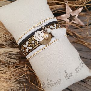 Manchettes / Bracelets - Médium- Collection FETE - BRELOQUE A MESSAGE - indian style - by l'atelier de moka