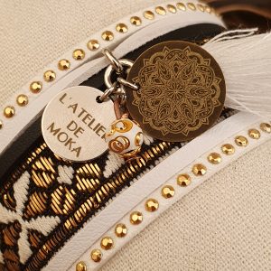 Manchettes / Bracelets - Médium- Collection FETE - BRELOQUE A MESSAGE - indian style - by l'atelier de moka