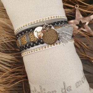 Manchettes / Bracelets - Médium- Collection FETE - BRELOQUE A MESSAGE - indian style - by l'atelier de moka