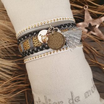 Manchettes / Bracelets - Médium- Collection FETE - BRELOQUE A MESSAGE - indian style - by l'atelier de moka