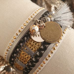 Manchettes / Bracelets - Médium- Collection FETE - BRELOQUE A MESSAGE - indian style - by l'atelier de moka