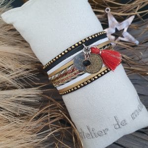 Manchettes / Bracelets - Médium- Collection FETE - BRELOQUE A MESSAGE - indian style - by l'atelier de moka
