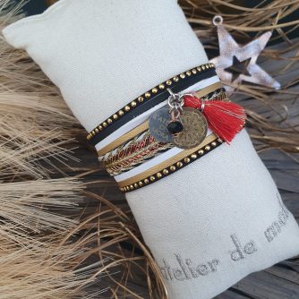 Manchettes / Bracelets - Médium- Collection FETE - BRELOQUE A MESSAGE - indian style - by l'atelier de moka