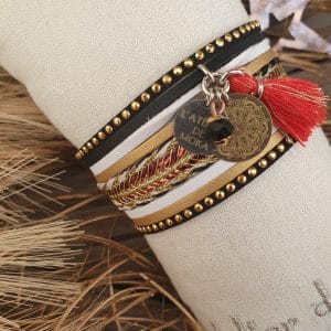 Manchettes / Bracelets - Médium- Collection FETE - BRELOQUE A MESSAGE - indian style - by l'atelier de moka