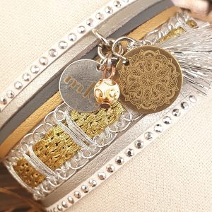 Manchettes / Bracelets - Médium- Collection FETE - BRELOQUE A MESSAGE - indian style - by l'atelier de moka