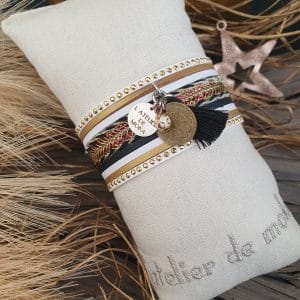 Manchettes / Bracelets - Médium- Collection FETE - BRELOQUE A MESSAGE - indian style - by l'atelier de moka