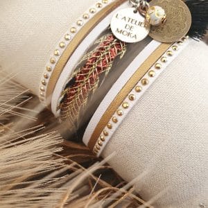 Manchettes / Bracelets - Médium- Collection FETE - BRELOQUE A MESSAGE - indian style - by l'atelier de moka