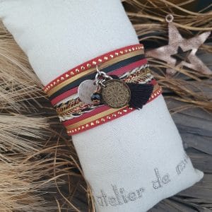 Manchettes / Bracelets - Médium- Collection FETE - BRELOQUE A MESSAGE - indian style - by l'atelier de moka