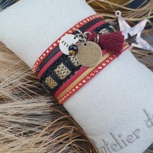 Manchettes / Bracelets - Médium- Collection FETE - BRELOQUE A MESSAGE - indian style - by l'atelier de moka