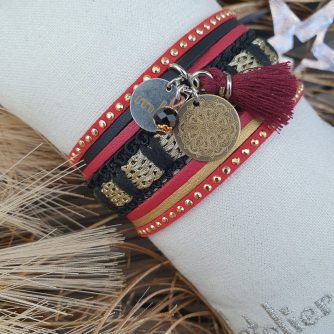 Manchettes / Bracelets - Médium- Collection FETE - BRELOQUE A MESSAGE - indian style - by l'atelier de moka