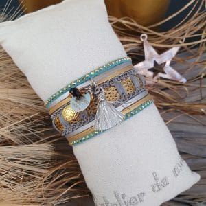 Manchettes / Bracelets - Médium- Collection FETE - BRELOQUE A MESSAGE - indian style - by l'atelier de moka