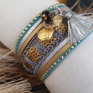 Manchettes / Bracelets - Médium- Collection FETE - BRELOQUE A MESSAGE - indian style - by l'atelier de moka
