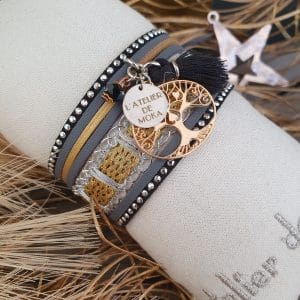 Manchettes / Bracelets - Médium- Collection FETE - BRELOQUE A MESSAGE - indian style - by l'atelier de moka