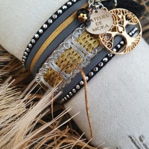 Manchettes / Bracelets - Médium- Collection FETE - BRELOQUE A MESSAGE - indian style - by l'atelier de moka