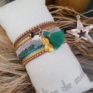 Manchettes / Bracelets - Médium- Collection FETE - BRELOQUE A MESSAGE - indian style - by l'atelier de moka
