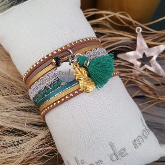 Manchettes / Bracelets - Médium- Collection FETE - BRELOQUE A MESSAGE - indian style - by l'atelier de moka