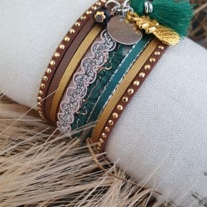Manchettes / Bracelets - Médium- Collection FETE - BRELOQUE A MESSAGE - indian style - by l'atelier de moka
